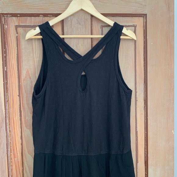 Left of Center (Anthropologie) | black high/low midi dress | sz L - Picture 4 of 7